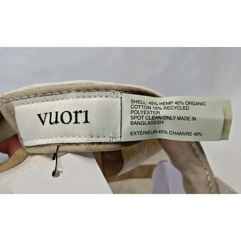 NWT Vuori V1 White Cream SnapBack Hat Cap Unisex Adjustable‎ Hemp Cotton Blend
